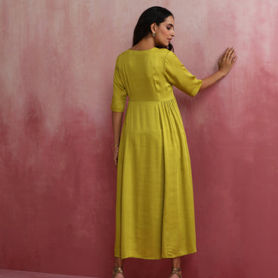 trueBrowns Modal Lime Green Dress