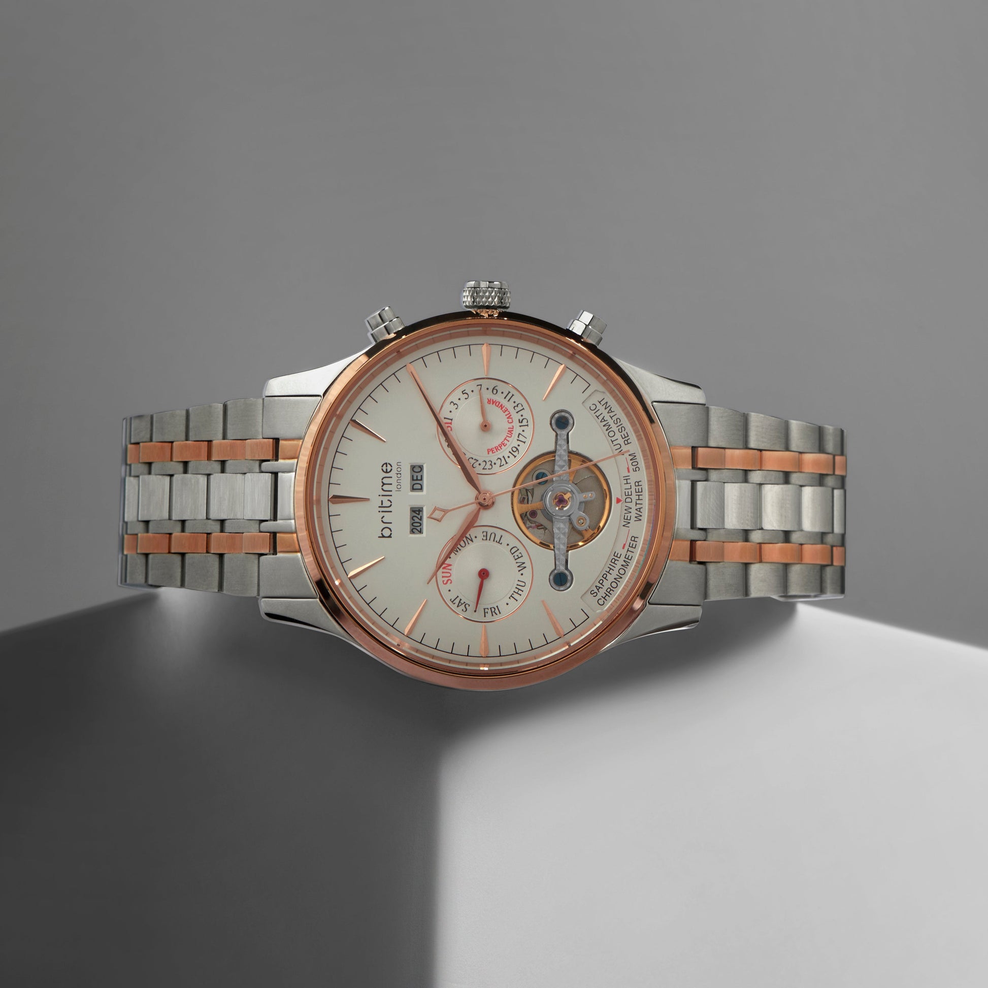 Celestial Men Automatic Silver Dial Chronograph Metal Watch 867-M30305