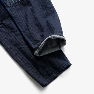 FDMTL | PATCHWORK PANTS RINSE  { INDIGO