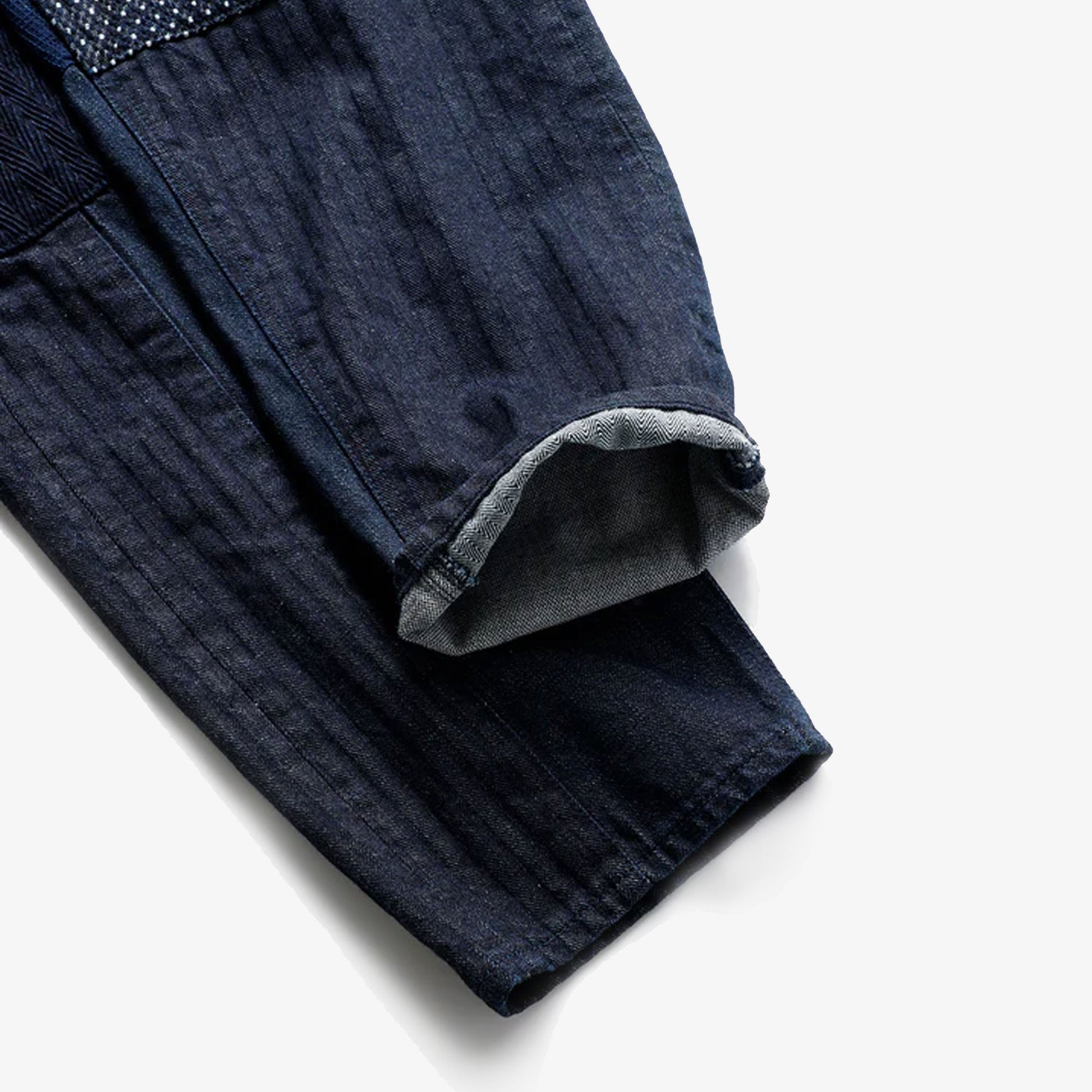 FDMTL | PATCHWORK PANTS RINSE  { INDIGO