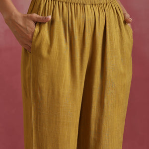 trueBrowns Mustard Cotton Kurta Set