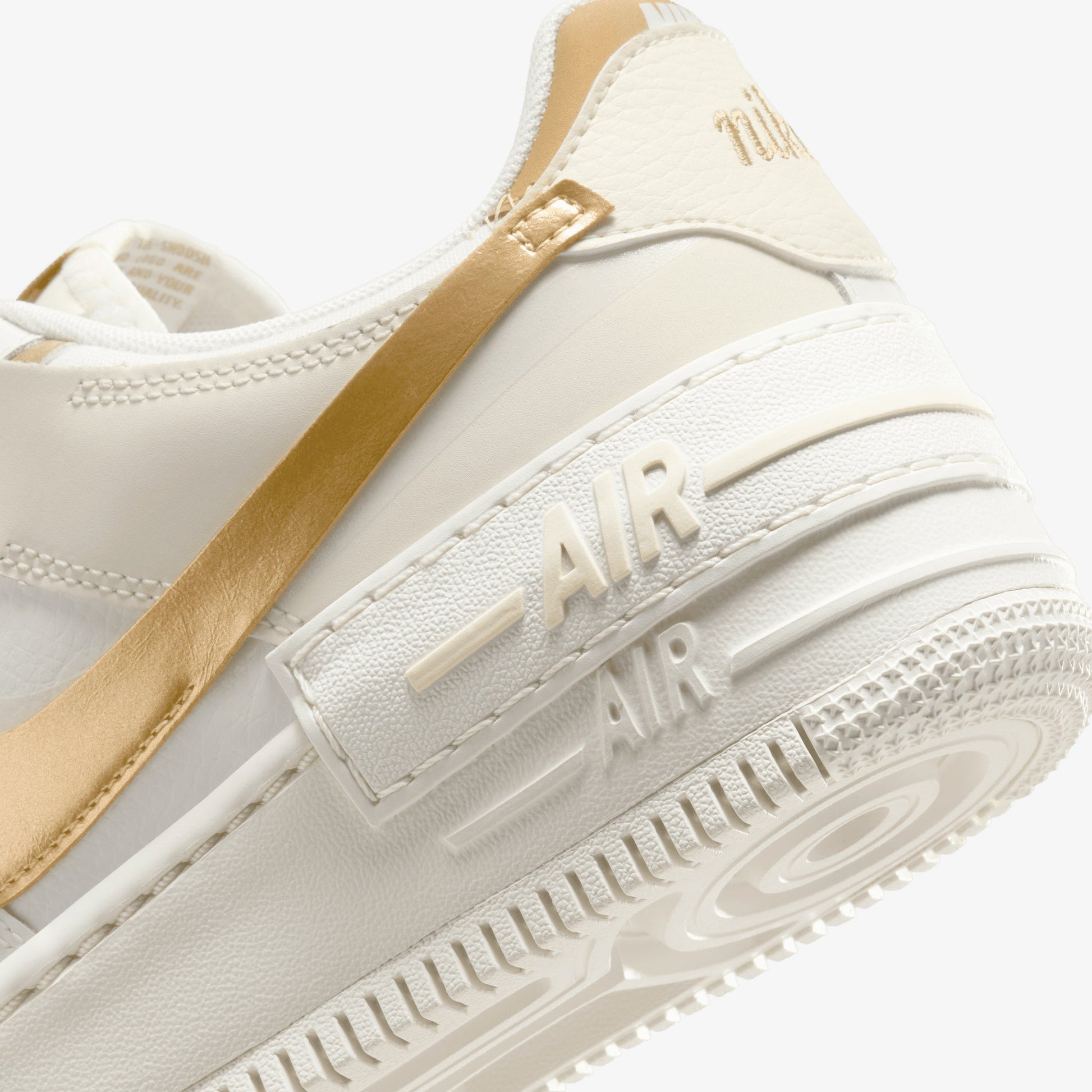 NIKE | WMNS'S AIR FORCE 1 SHADOW { SAIL/METALLIC GOLD-COCONUT MILK