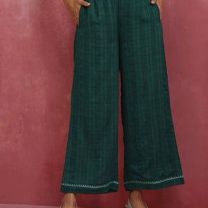 trueBrowns Dark Green Cotton Dobby Co-ord set