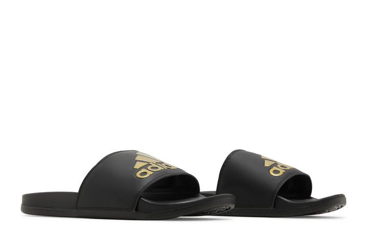 adidas Adilette Comfort Slides Core Black Gold Metallic