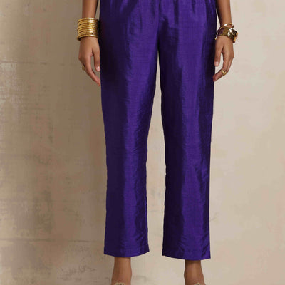 trueBrowns Lilac Tissue Angrakha Kurta Set