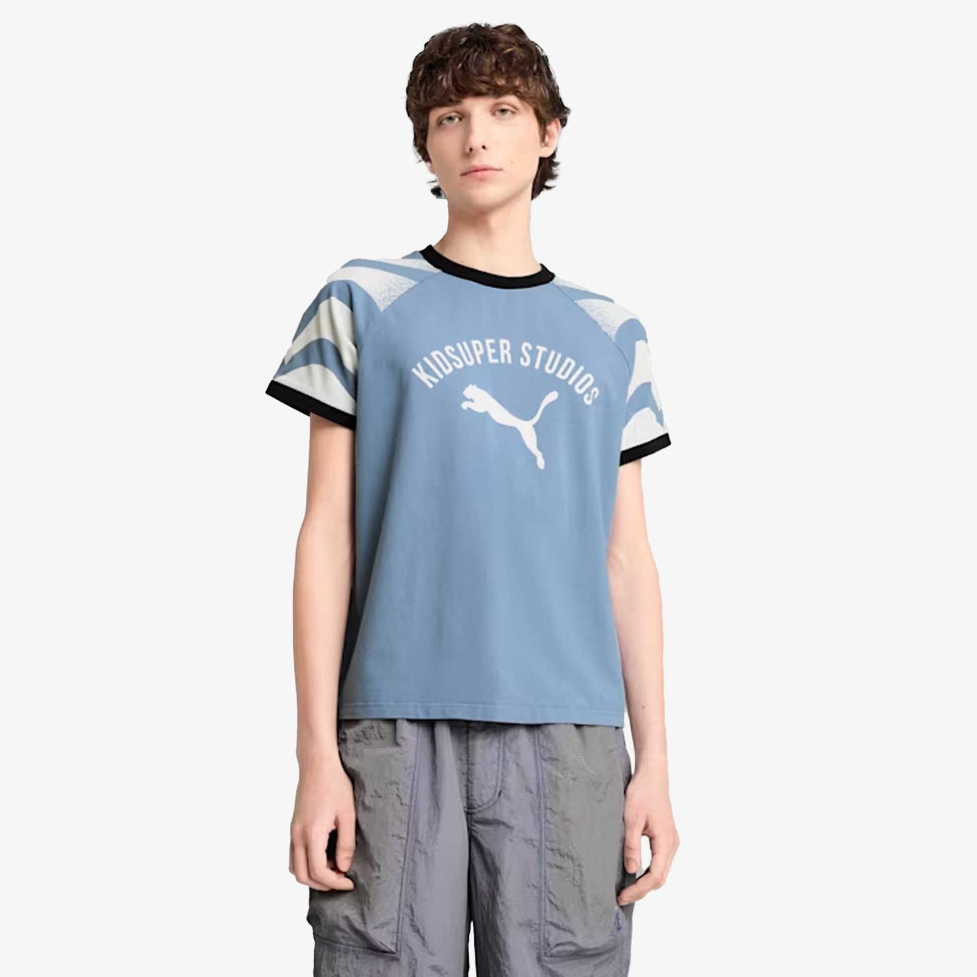 PUMA | x KIDSUPER SLIM FIT RINGER TEE { COOL BLUE