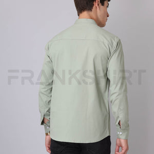 Frankshirt Chinese Collar Pista Tailored Fit Cotton Casual Shirt for Man