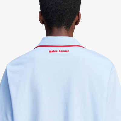 ADIDAS ORIGINALS | WALES BONNER SHORT SLEEVE POLO SHIRT { GLOW BLUE