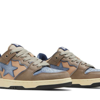 A Bathing Ape Bape SK8 Sta Vintage Beige Indigo