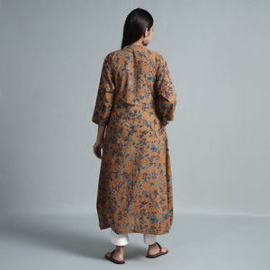 Brown - Kalamkari Printed Cotton Kurta