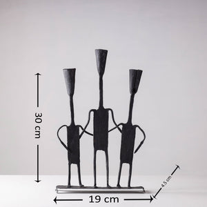 Bastar Tribal Wrought Iron 3 Batti Christmas