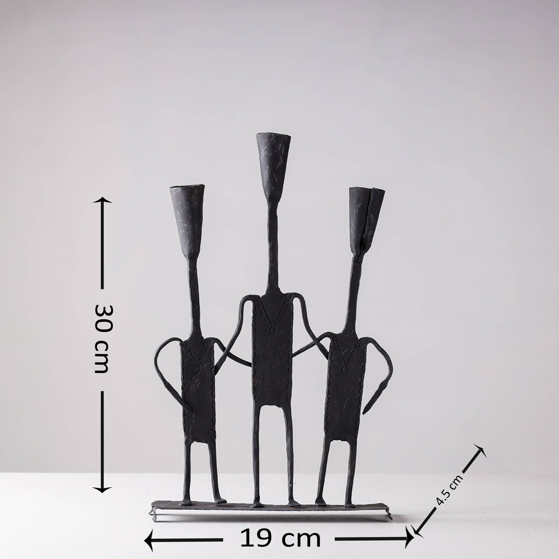 Bastar Tribal Wrought Iron 3 Batti Christmas