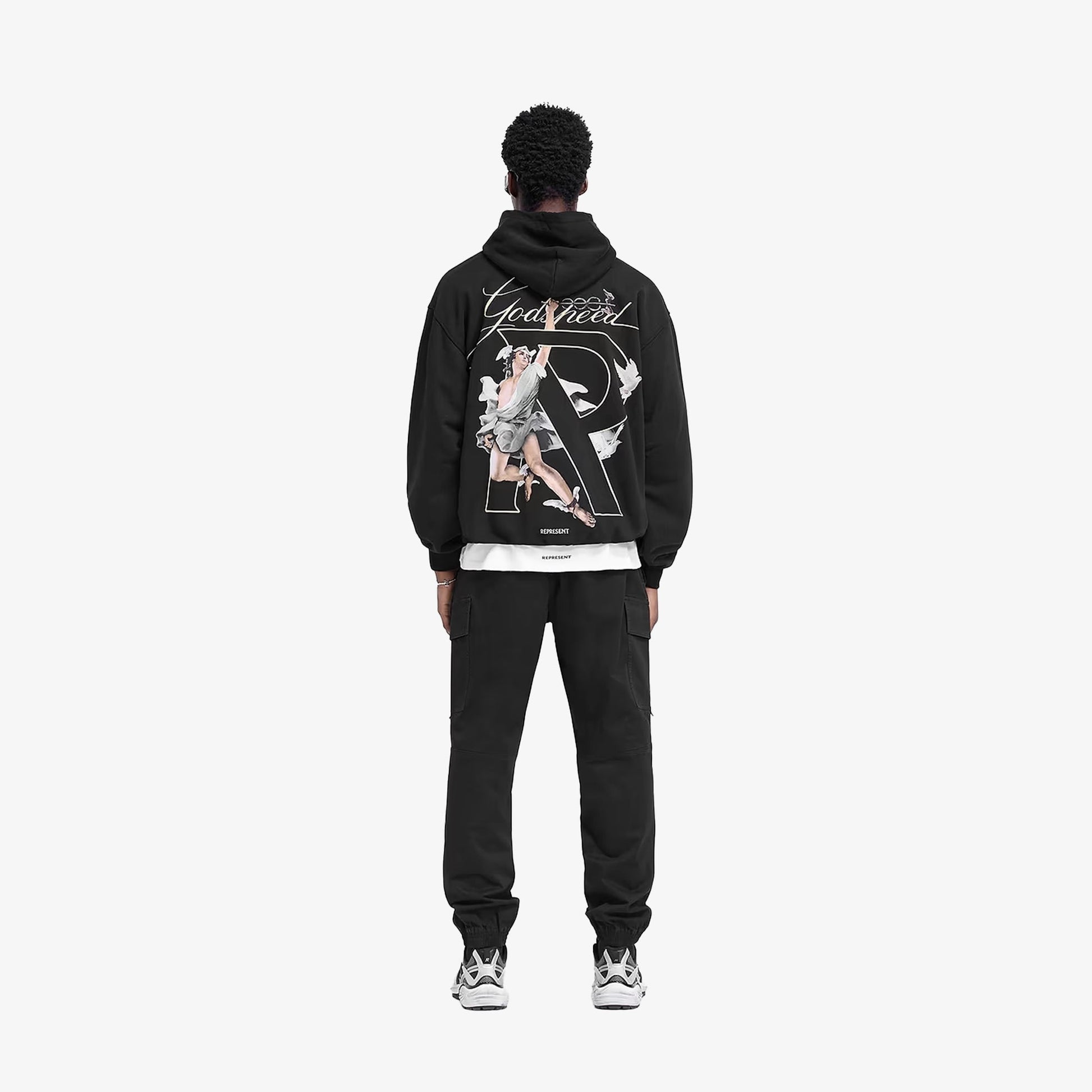 Represent | HERMES HOODIE { JET BLACK