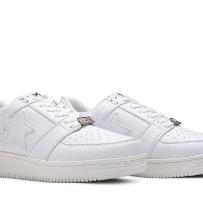 A Bathing Ape Bape Sta Low Patent White