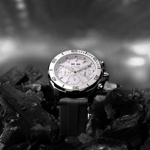 Equinox Men Automatic Silver Dial Chronograph Leather Watch 562-P10306