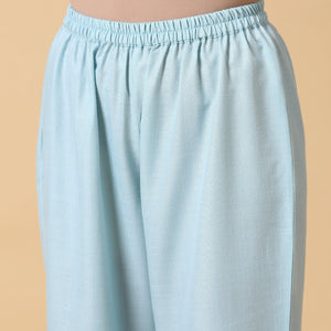 Cotton Linen Light Blue Sleeveless Co-Ord Set | Relove