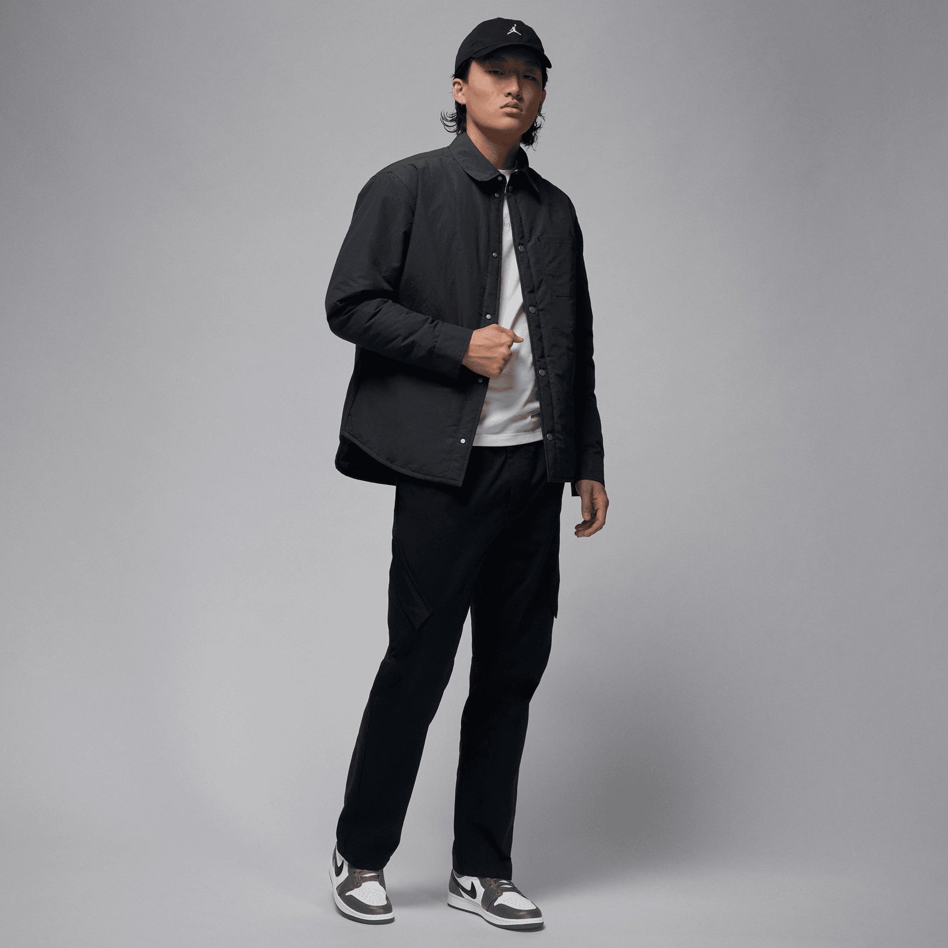 JORDAN | AIR JORDAN 1 LOW { WHITE/BLACK-IRON GREY