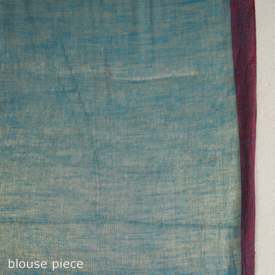 Blue - Bengal Fine Tissue Zari Saree 01
