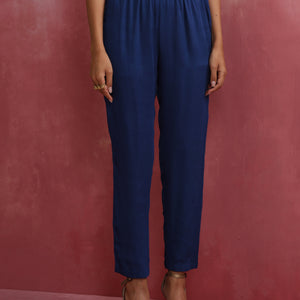 trueBrowns Blue Modal Kimono sleeve Kurta set