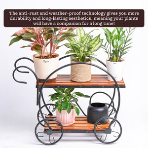 Flora on Wheels 2-Tier Plant Stand