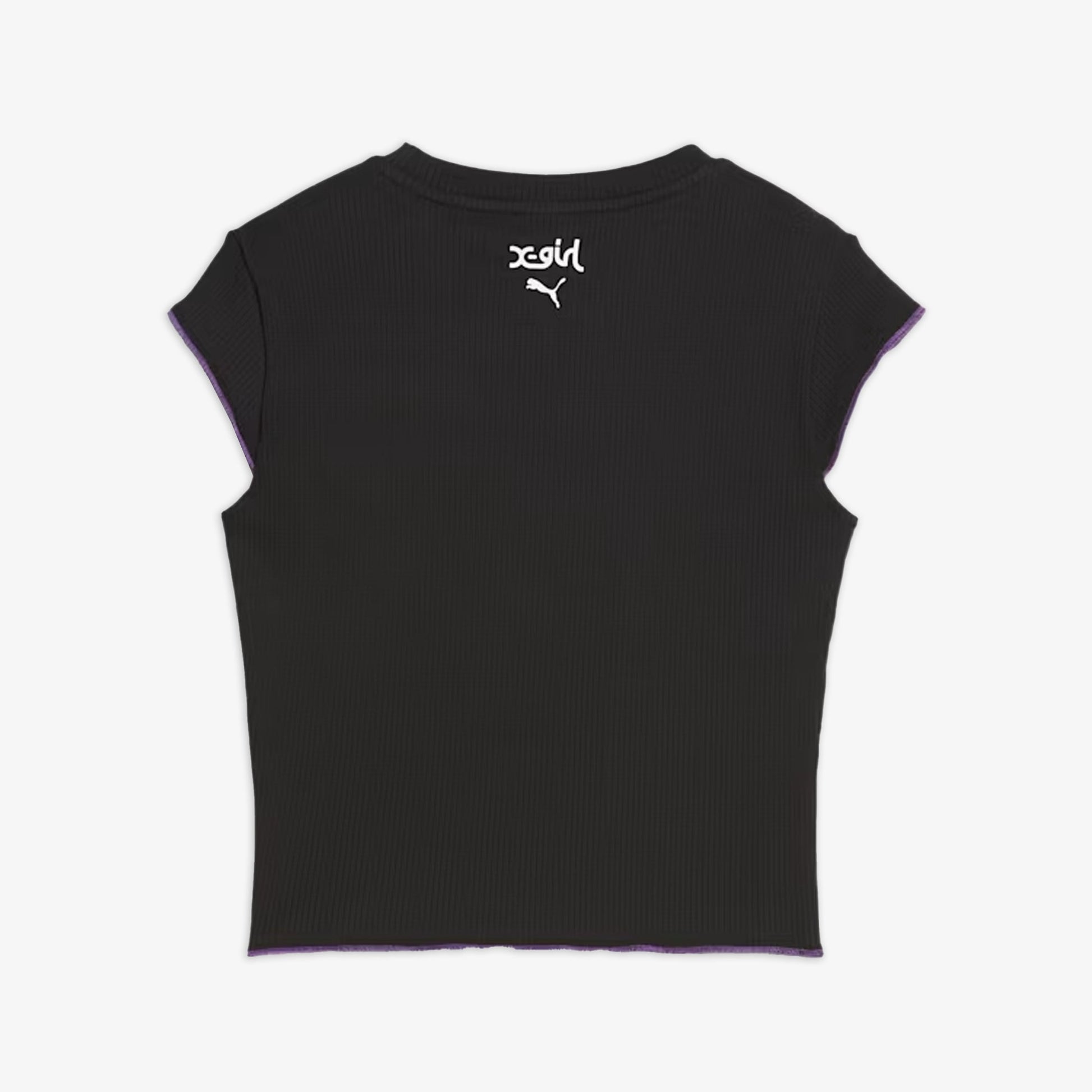Puma | x X-GIRL RIBBED SLIM FIT TEE  { BLACK