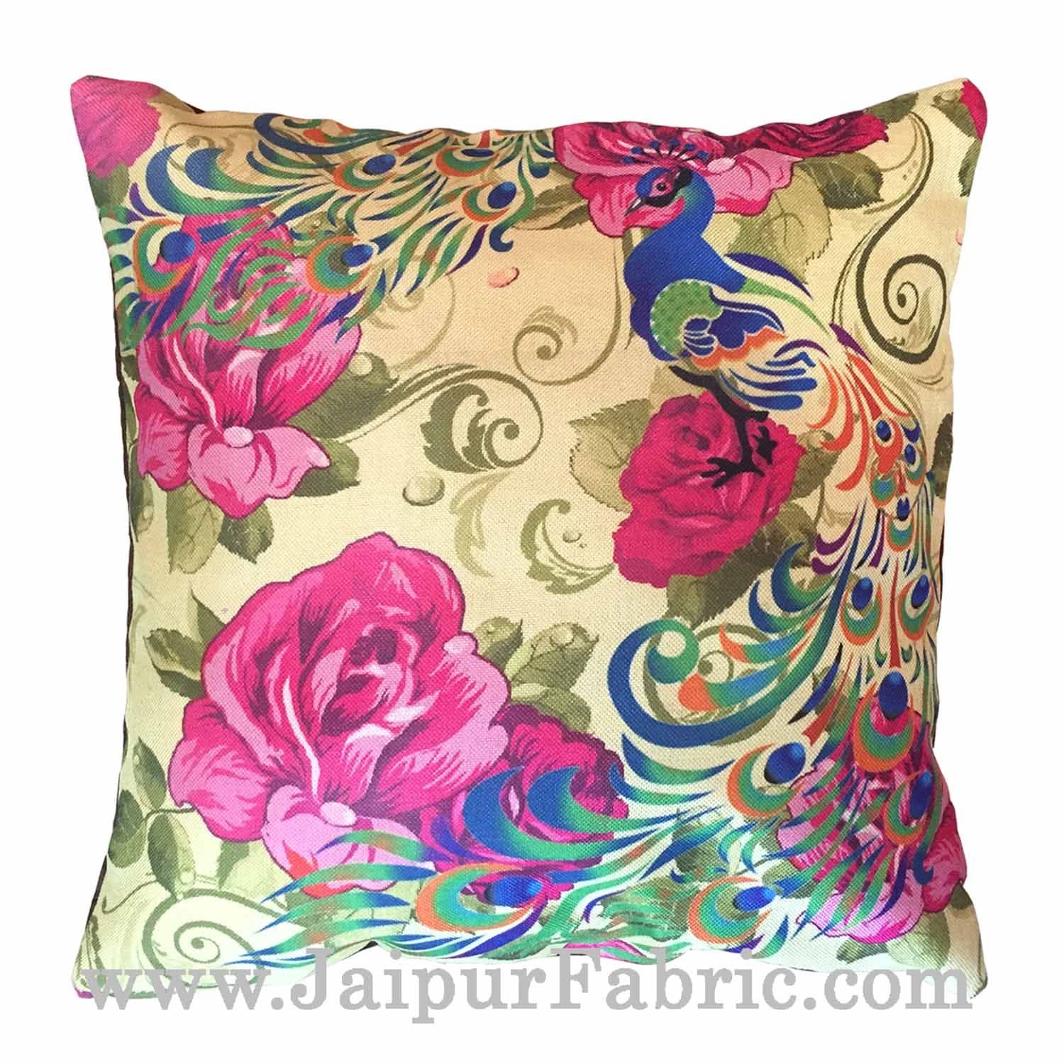 Jute Cushion Cover Digital Print Jungle