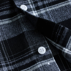 Black Plaid Box Fit Flannel Shirt