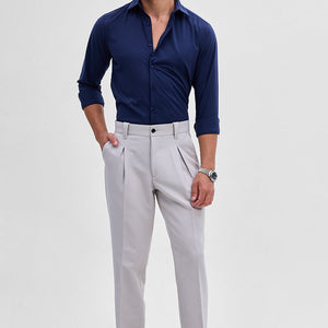 Navy Slim Fit Stretch Shirt