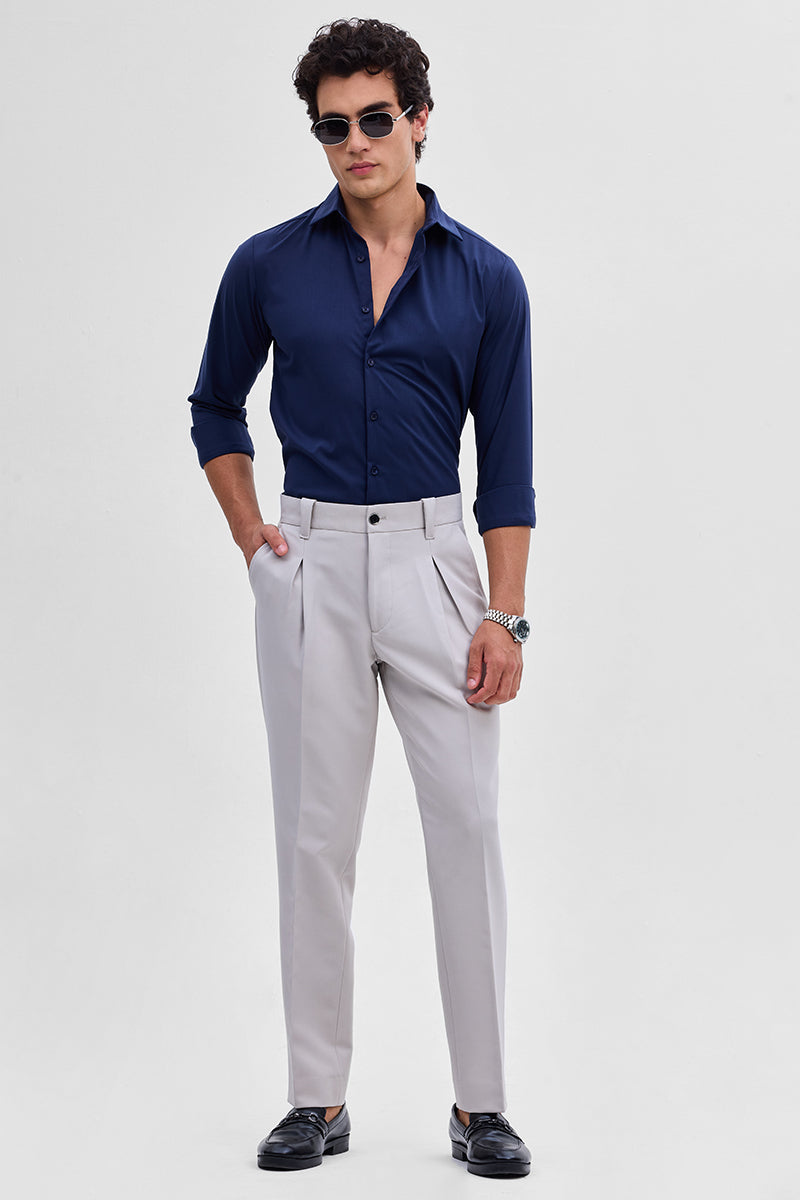 Navy Slim Fit Stretch Shirt