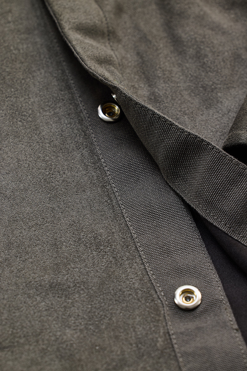 Olive Suede Snap Button Overshirt