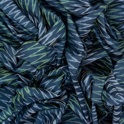 Navy Blue Handwoven Orissa Cotton Saree With Tie & Dye Chevron Motifs