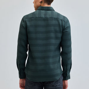 Green Textured Slim Fit Shirt