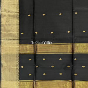 Black Maheshwari Handloom Saree