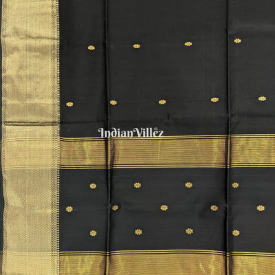 Black Maheshwari Handloom Saree