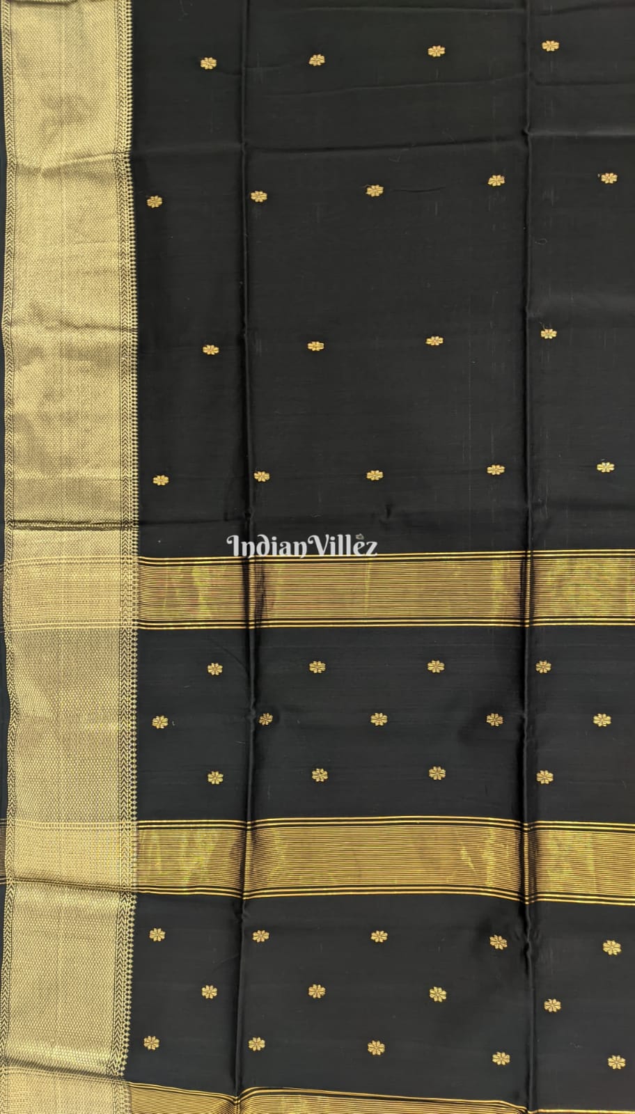 Black Maheshwari Handloom Saree