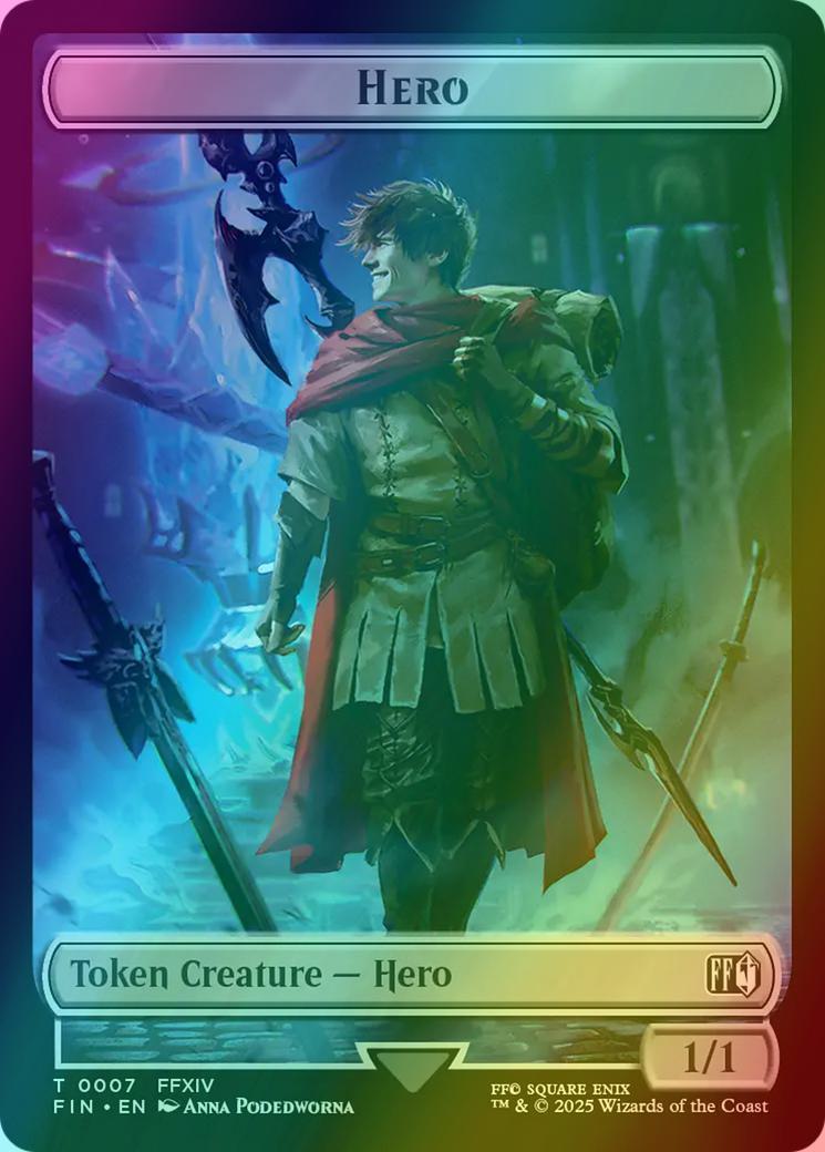 Bird Token (16) // Hero Token (07) [FINAL FANTASY: Tokens] [Foil]