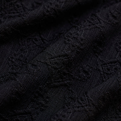 Black Mandarin Self-Design Shirt