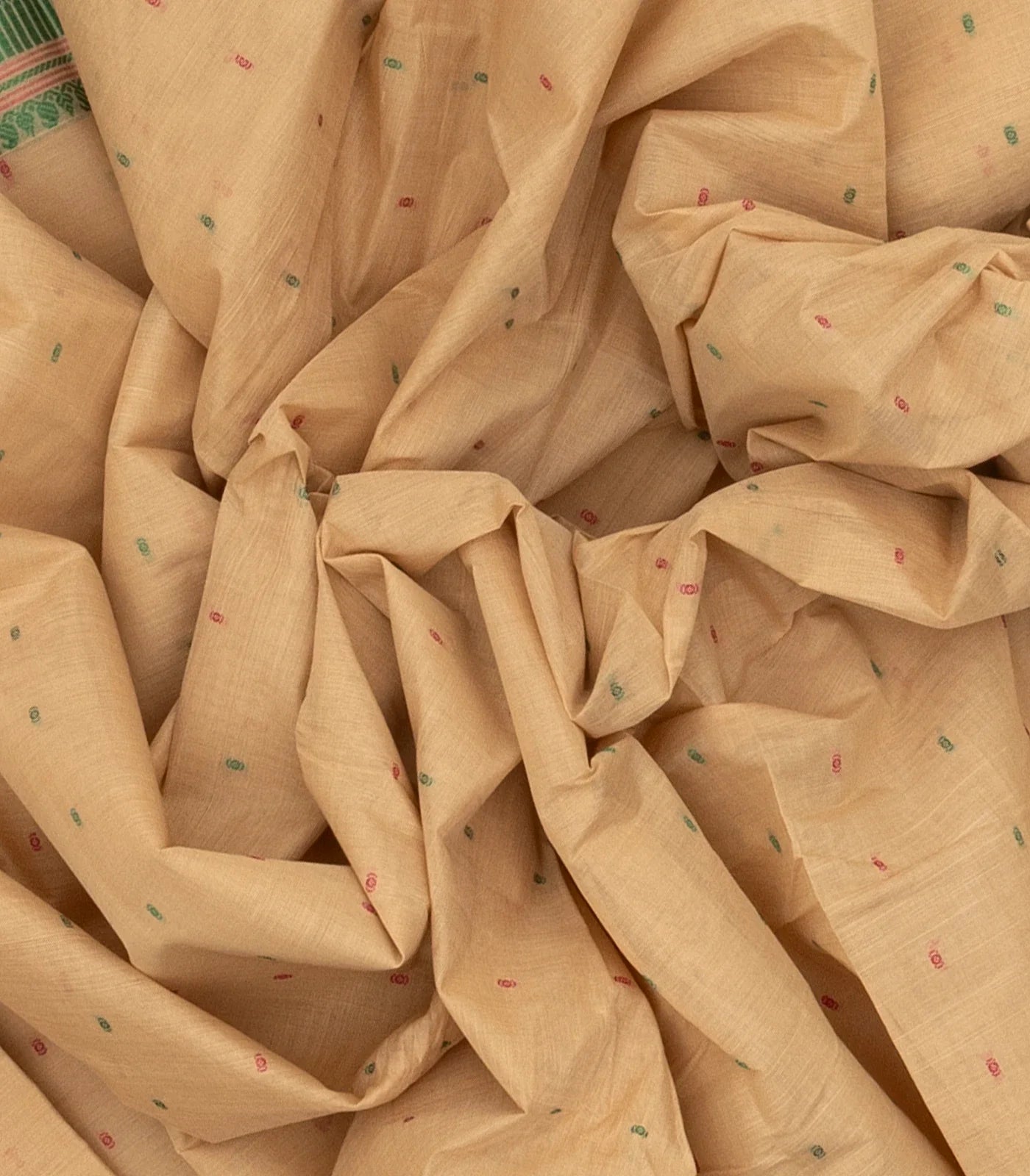 Cream Handloom Kanchi Cotton Saree With Mango Motifs