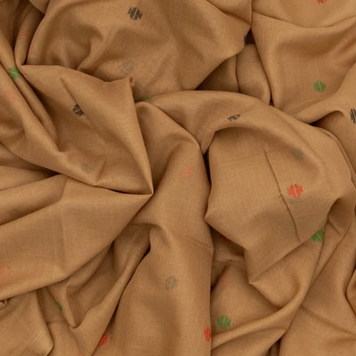 Beige Handloom Bengal Cotton Saree With Mango Motifs