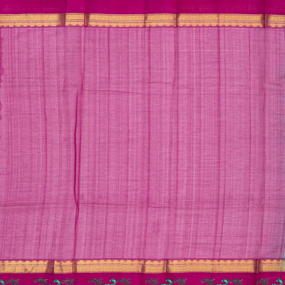 Turquoise  Handloom Chirala Silk Cotton Saree With Checks