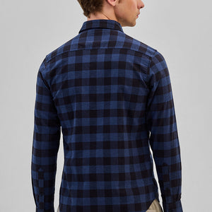 Dark Blue Checks Slim Fit Shirt