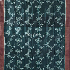 Rama Green Odisha Ikat Designer Contemporary Silk Saree