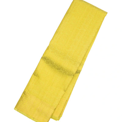 Pista Green Handloom Kanchipuram Silk Saree With Floral Motifs