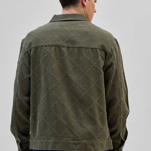 Olive Geometric Overshirt