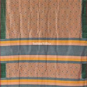 Beige Color Odisha Ikat Contemporary Silk Saree