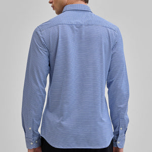 Dark Blue Stripes Stretch Shirt