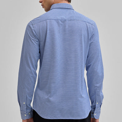 Dark Blue Stripes Stretch Shirt