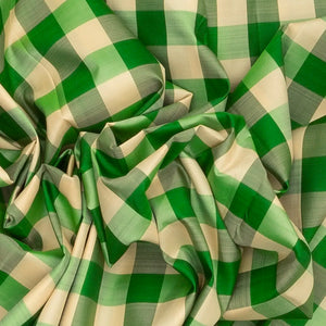 Green Handloom Kanchipuram Silk Saree With Checks