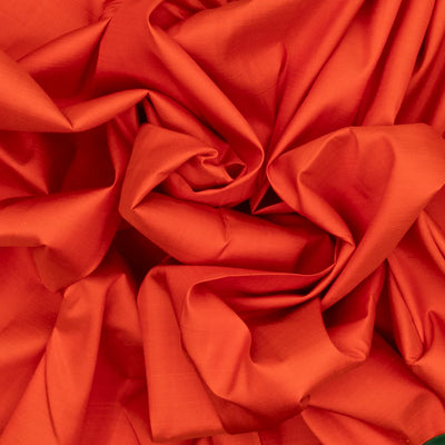 Orange Handloom Kanchipuram Korvai Silk Saree With Green Border
