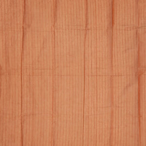 Rust Handloom Rasipuram Cotton Saree With Stripes & Buttas